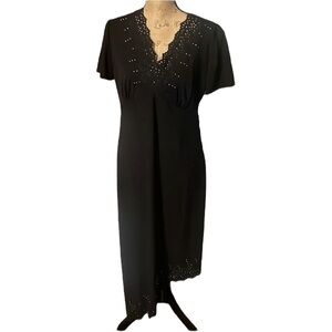 CDC Black cut out & rhinestone asymmetrical dress. Gorgeous & NWT